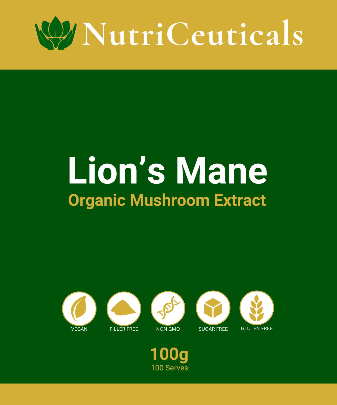 Lion's Mane Mushroom Organic Powder 100g