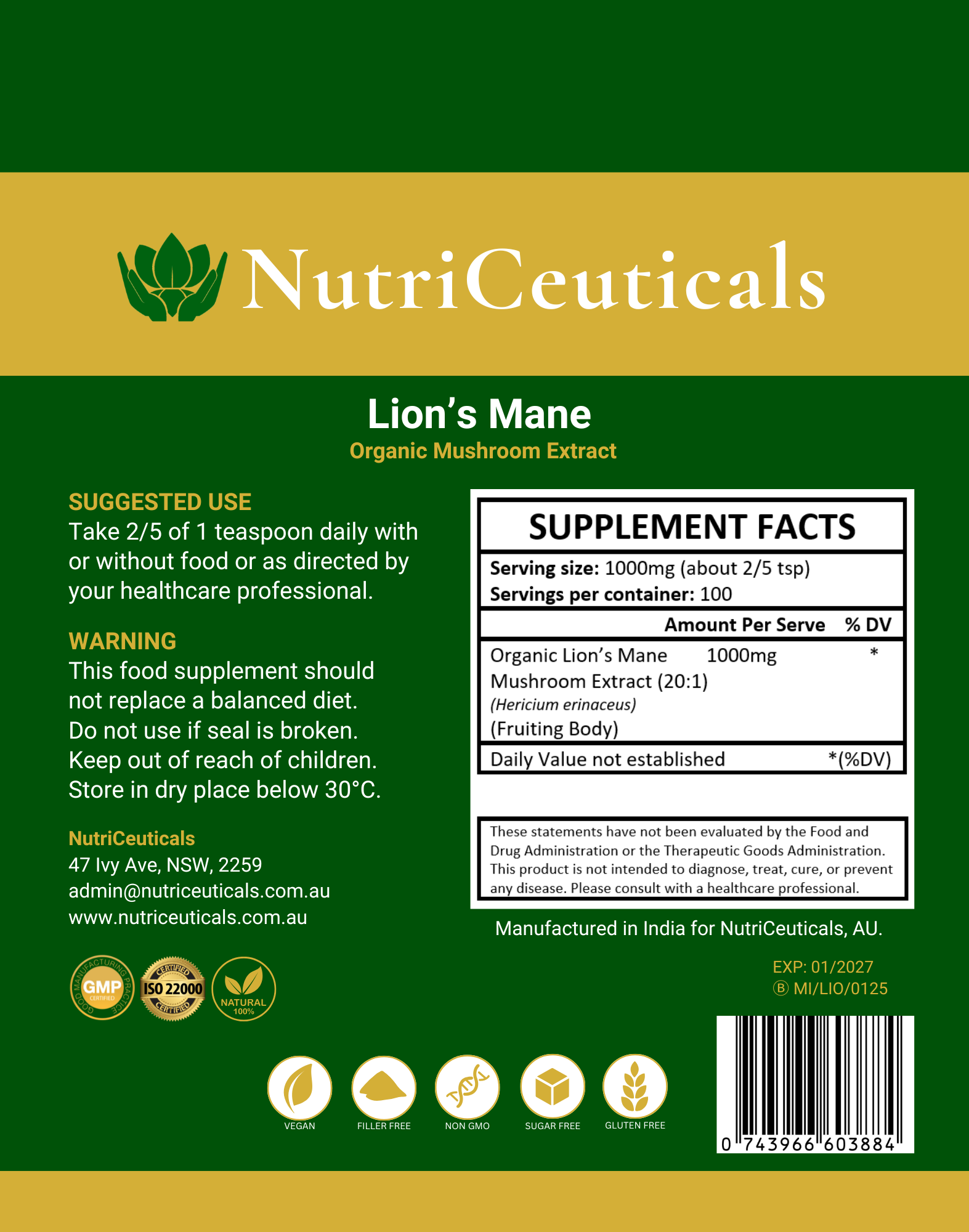 Moringa Leaf Organic Powder 200g